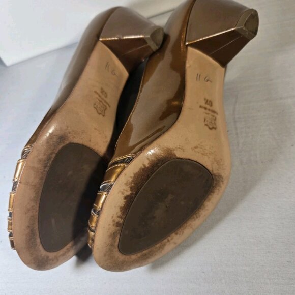 aquatalia by marvin k copper heels women sz6.5 open toe, heel defect - Picture 6 of 11